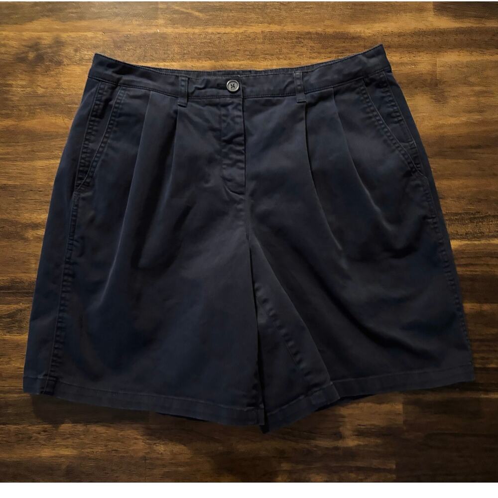 J Crew Women’s 8 Shorts Pleated Heritage Cotton Stretch Chino 9" Inseam Relaxed